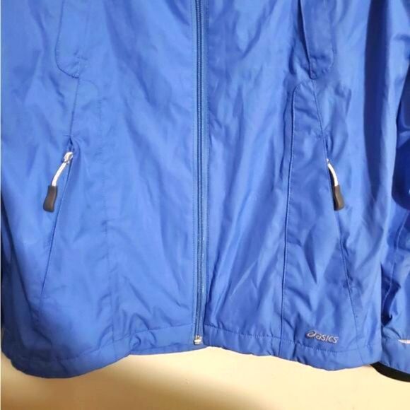 Asics Blue Woman's Running Jacket Size Medium - Picture 3 of 12